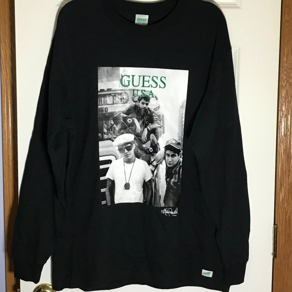 GUESS USA Green Label BEASTIE BOYS X RICKY POWELL L/S Heavyweight Tee  - NEW
